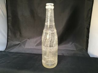 Vintage Pepsi - Cola Bottle Pat 120.  277 9 - 3/4 " Tall Clear Glass Antique Rare