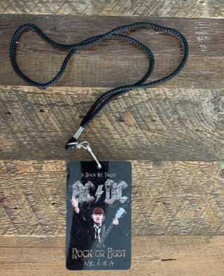 Ac/dc Rock Or Bust Nyc Listening Party Rare Backstage Pass Lanyard Novelty