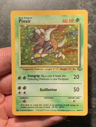 Pokemon Card - Pinsir 9/64 - Jungle Set 1999 - Holo Rare Shiny -