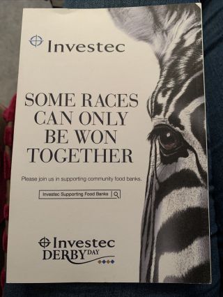 Epsom Investec Derby Day 2020 Race Card RARE Official Programme. 3