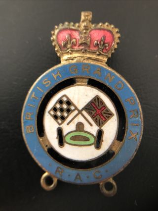 Rare Rac British Grand Prix Badge Uk Post