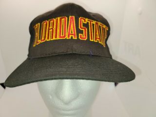 Vintage Fsu Florida State Seminoles Snapback Black Hat Cap Rare