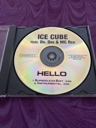 Ice Cube Hello Promo Cd Mega Rare Instrumental Cd - R Acetate Dr.  Dre Mc Ren