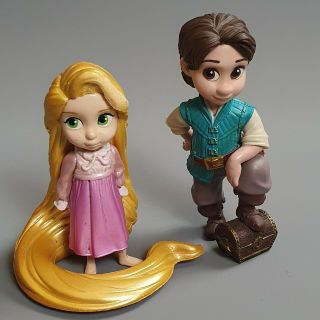 Disney Store Tangled Animator Figures Rapunzel Flynn Rider Rare