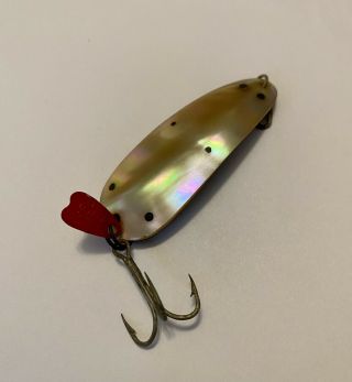 Vintage Rare Lemax (switzerland) Mother Of Pearl 2.  25” Spoon Fishing Lure