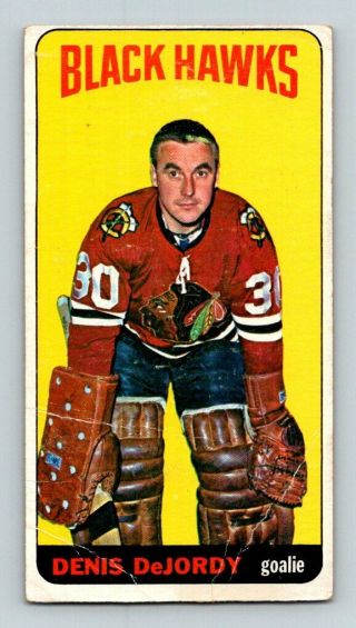 1964 - 65 Topps Denis Dejordy Vintage Hockey Card 22 Rare Chicago Blackhawks Bv