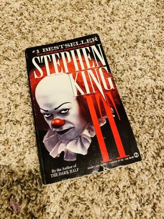It By Stephen King (1987,  First Signet Printing,  Paperback) Rare Tim Curry Cover