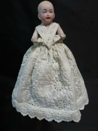 Rare Antique Bisque Baby Boy Half Doll Possibly Kestner