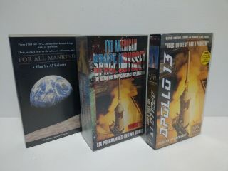 Nasa Space Program Vhs Documentary 3 - Pack (4 X Vhs Tapes) - Apollo Missions Rare