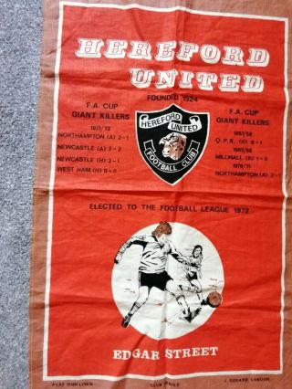 Rare Vintage Hereford United Tea Towel.
