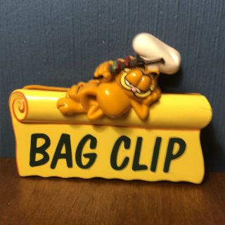 Vintage Garfield The Cat Large Bag Chip Clip Kitchen Tool Chef - Giftco Rare Vtg