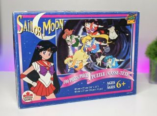 Rare 1996 Sailor Moon Puzzle Canada Games Rose Art 100 Piece Retro Anime Ytv