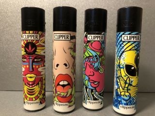 Rare Psychodeli Clipper Lighter Set - Set Of Four