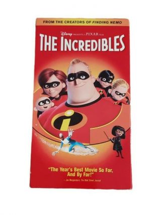 The Incredibles Vintage Vhs Disney Pixar Animated 2005 Rare Htf Family Movie