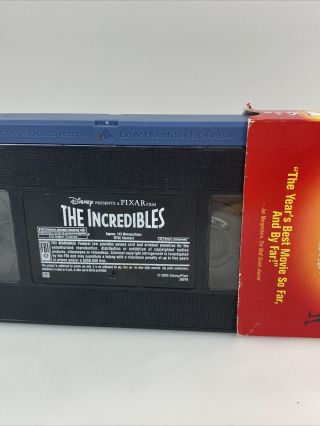 The Incredibles RARE VHS Disney Pixar Home Video OOP HTF Animation 3