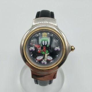 Vintage 1993 Marvin The Martian Watch - Warner Bros By Fossil Japan Rare W/gun