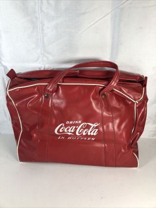 Vintage Rare Drink Coca - Cola In Bottles Red Vinyl Coke Bag Carry Insulated Tote
