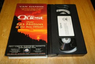 The Quest (vhs,  1996) Jean - Claude Van Damme Action Rare Demo Tape Screener Promo