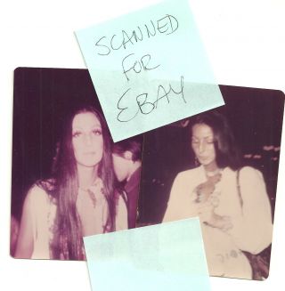 Cher 1973 Photos.  Set Of 2.  Instamatic Camera Prints.  Measure 5 " X 3.  5 " Rare
