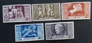Rare 1937 Italy Set Of 5 2000th Anniv Birth Of Augustus Stamps Sg516 - 20