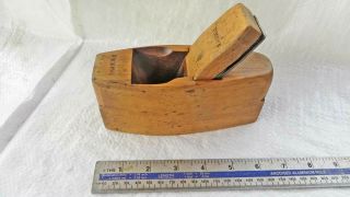 Rare Antique 19thcent 6 " Beech Coffin Shaped Block Plane By Buck 242 Tot Ct Road