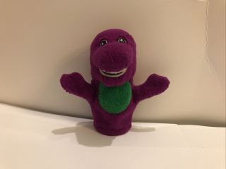Barney Purple Dinosaur Vintage Finger Puppet Plush Animal Kids Show Toy Rare