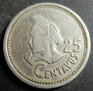 Guatemala 25 Centavos 1981 Km 278.  2 Legend In Relief 1 - Year - Type Rare