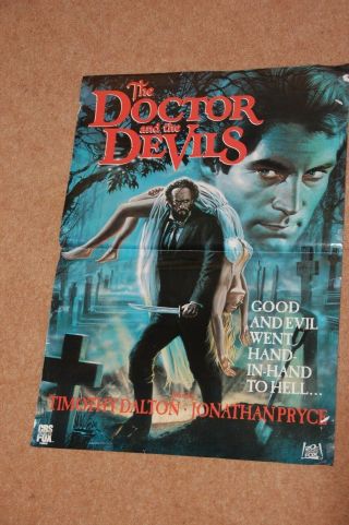 Timothy Dalton In The Doctor And The Devils (1985) - Rare Orig.  Video Poster