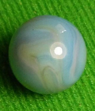 . 5/8 " Lovely Robin Blue Hybrid Swirl Purple Pastel Cac Alley Rare Vintage Marbles