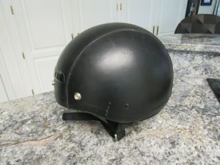 Rare Black Leather Jacketed Hjc Fg - 2 Motorcycle Helmet Size Large