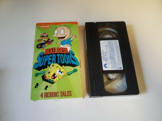 Rare Nickelodeon Supertoons Vhs Tape 2002 Spongebob Rocket Power Rugrats Nick