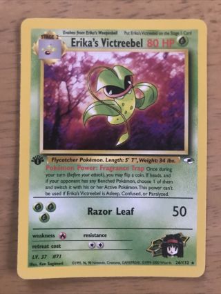 Pokemon Tcg Gym Heroes First Edition Rare Erika’s Victreebel 26/132