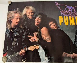 Vtg AEROSMITH Pump rare promo rock music poster from 1989 2