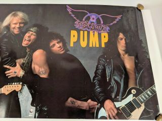 Vtg AEROSMITH Pump rare promo rock music poster from 1989 3