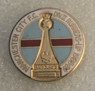 Rare Manchester City Supporter Enamel Badge Div 2 Runners Up 1988/89