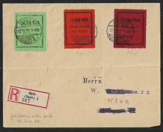 Germany To Vienna Halle Taxe PerÇue Due Cover 1923 Rare