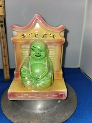 Vintage Shawnee Pottery Air Brushed Buddha Planter 524 - Rare