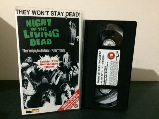Night Of The Living Dead Vhs Tape - Rare 25th Anniversary - Horror Zombie Cult