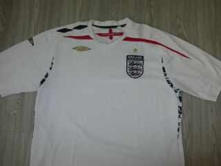 England Umbro White Retro Rare World Cup Pro Soccer Jersey Sewn Large Xl Sewn
