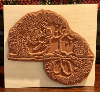 PENNY BLACK SO GLAD TO CATCH YOU HEDGEHOG RUBBER STAMP RARE RETIRED 2