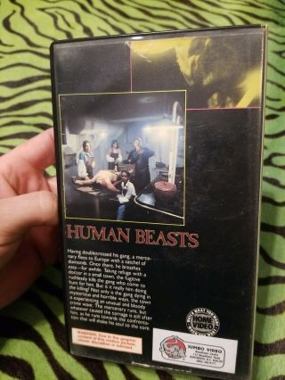HUMAN BEASTS Cannibal Killers VHS RARE Cannibalism horror slasher gore cult 3