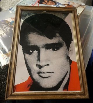 Rare Vintage Elvis Presley Mirror 1970,  S With Wooden Frame