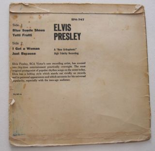 ELVIS PRESLEY Blue Suede Shoes,  3 RARE ISRAEL 1 - Set Vinyl 7 ' EP 50 ' s 3