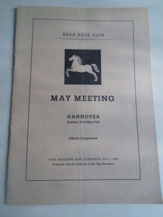 Rare Old Boar Race Club Horse Racing - Hannover 1954 Official Programme,  Adverts