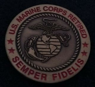 Rare Retired Veteran United States Marine Corps Usmc Semper Fi Us Challenge Coin