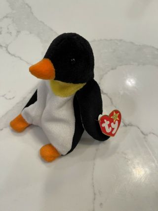 Waddle The Penguin - Rare 1995 Ty Beanie Babies With Errors
