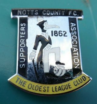 Rare Vintage Notts County Supporters Association Football Club Enamel Pin Badge