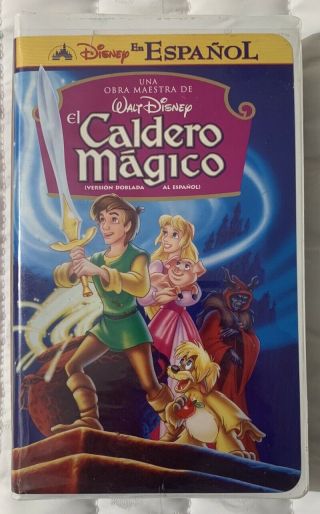 El Caldero Magico Rare Spanish Dubbed Walt Disney Black Cauldron Vhs Clam Shell