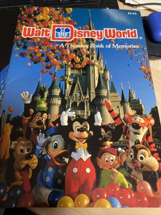 1989 Walt Disney World A Treasure Book Of Memories Souvenir Fifth Printing Rare