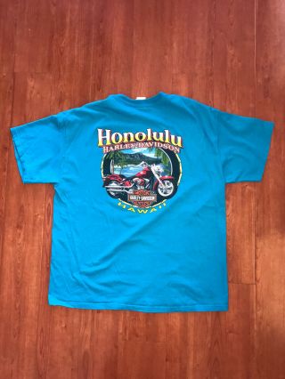 Rare Blue Vtg Harley Davidson Honolulu Hawaii Ride In Paradise 2005 Shirt Large